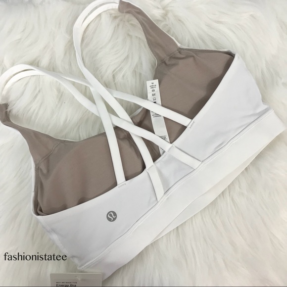 NWT white lululemon energy bra with pads size 8 - Picture 3 of 7